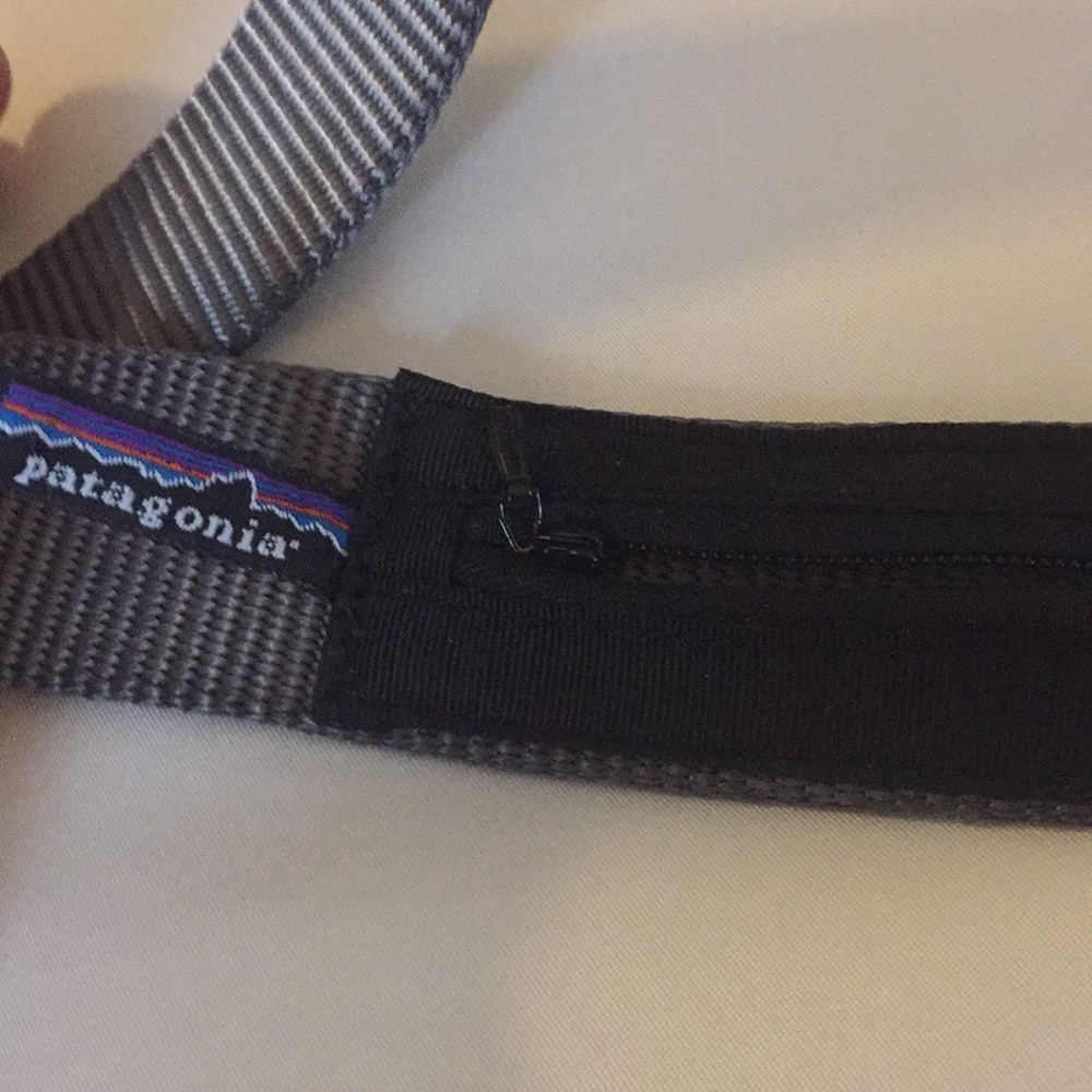 Gray Patagonia money belt, 40 inches long